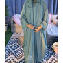DUA 3 PIECE BATWING ABAYA SET SEA GREEN