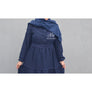 LACE TRIM TIERED DRESS BLUE - NURAAH