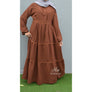 LACE TRIM TIERED DRESS RUST - NURAAH