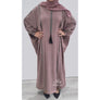 SARA BATWING EMBELLISHED ABAYA DUSTY PINK - NURAAH
