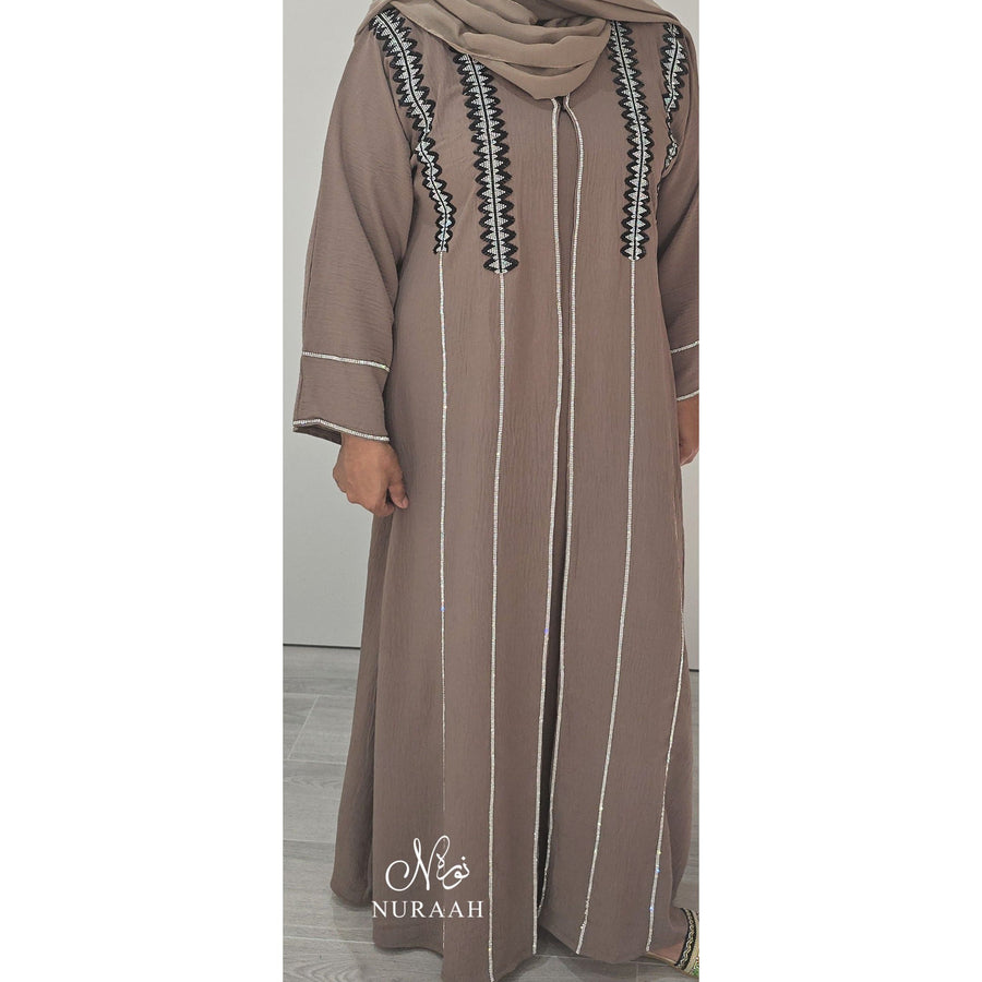 ISHA EMBELLISHED ABAYA BEIGE