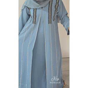 ISHA EMBELLISHED ABAYA BLUE