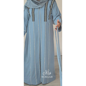 ISHA EMBELLISHED ABAYA BLUE
