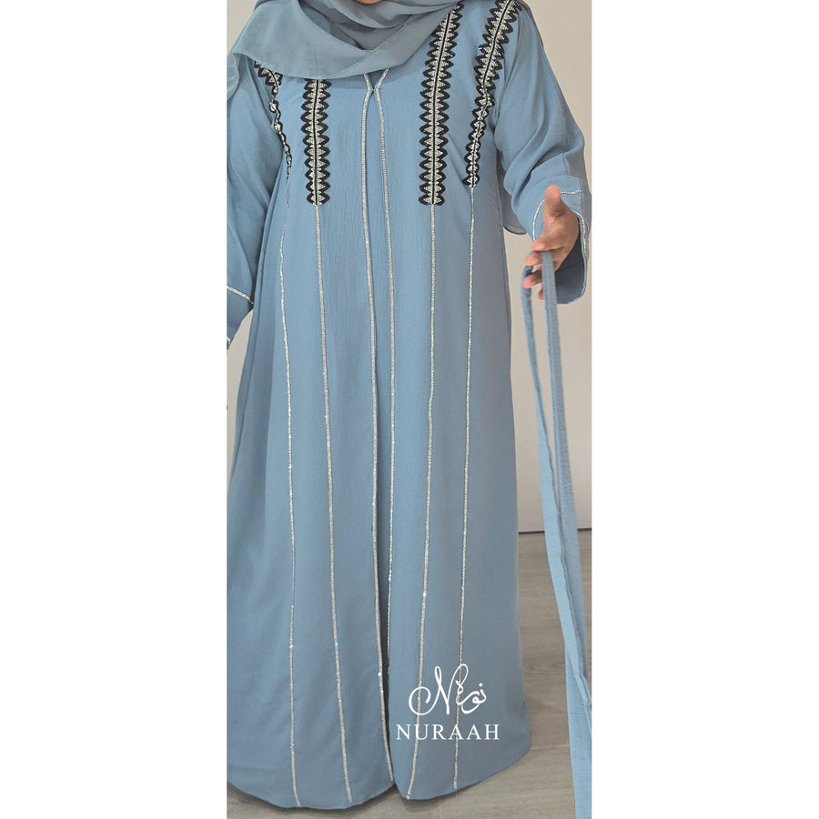 ISHA EMBELLISHED ABAYA BLUE