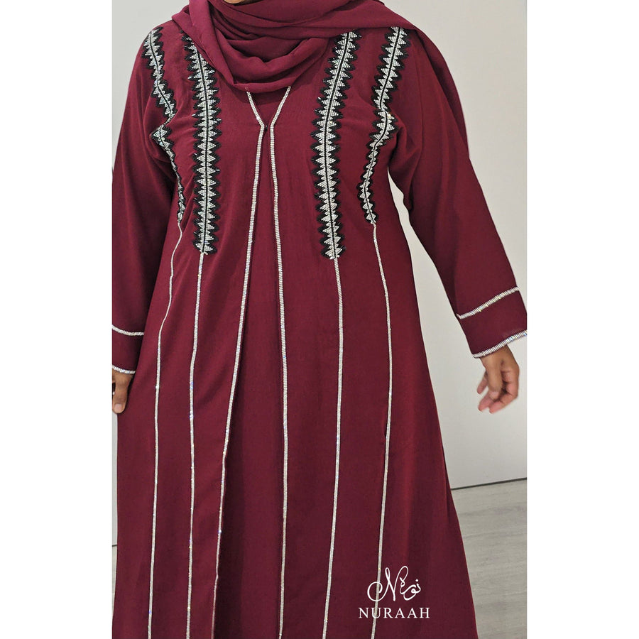 ISHA EMBELLISHED ABAYA WINE