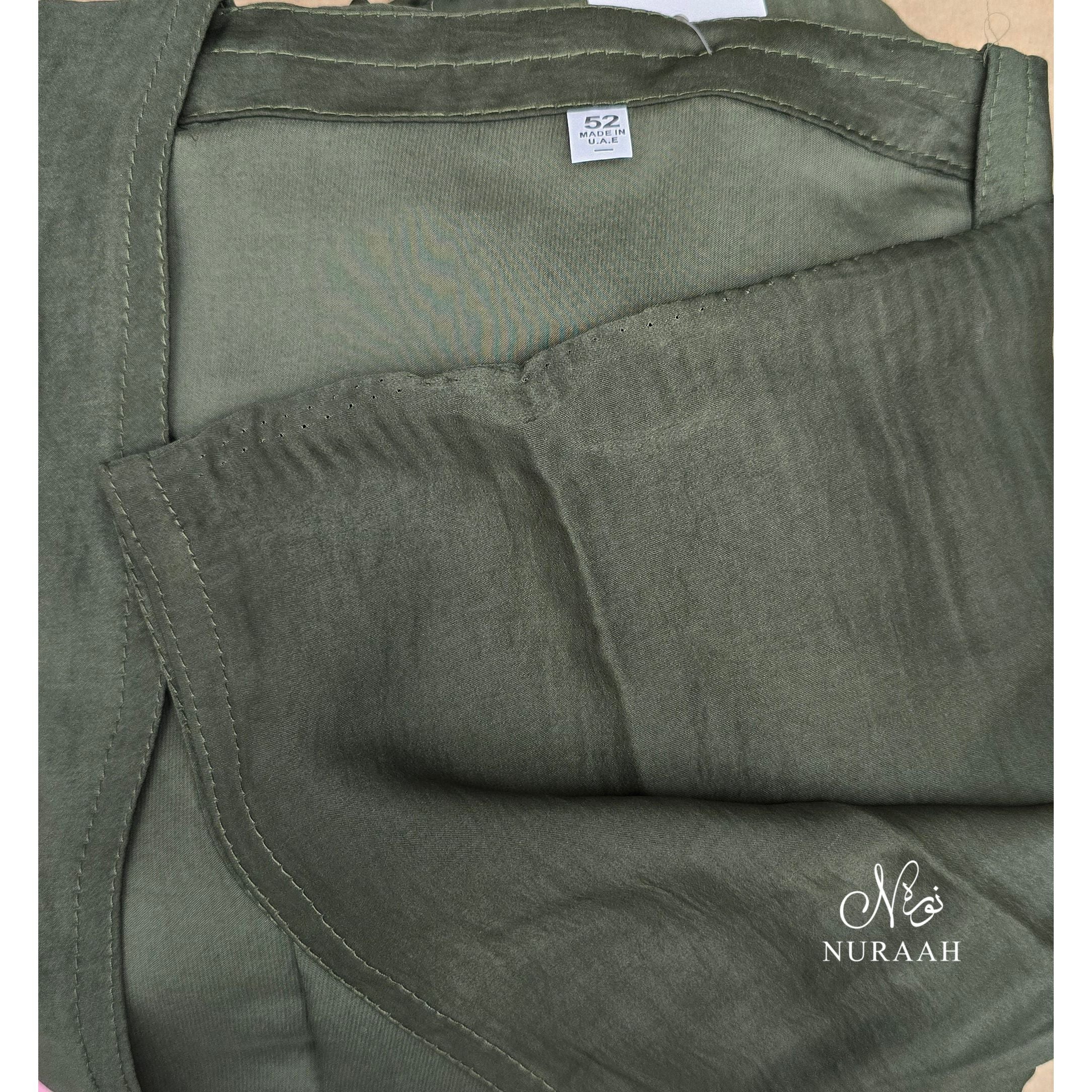 DUA 3 PIECE BATWING ABAYA SET FOREST GREEN 05