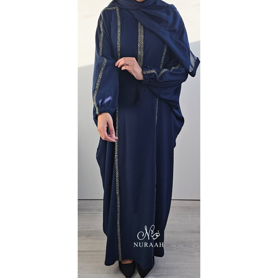 SARA BATWING ABAYA NAVY BLUE