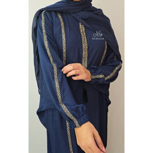 SARA BATWING ABAYA NAVY BLUE