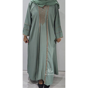 INARA EMBELLISHED ABAYA SET MINT