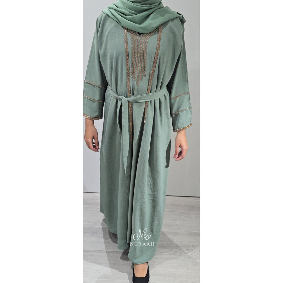 INARA EMBELLISHED ABAYA SET MINT