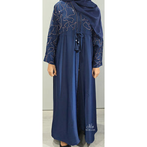 AQSA EMBELLISHED ABAYA BLUE