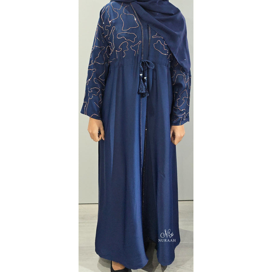 AQSA EMBELLISHED ABAYA BLUE