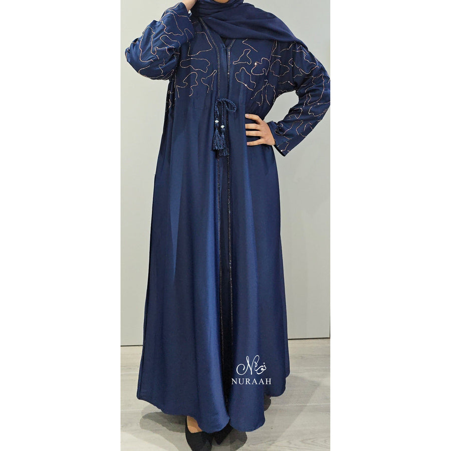 AQSA EMBELLISHED ABAYA BLUE