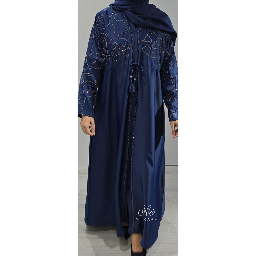 AQSA EMBELLISHED ABAYA BLUE