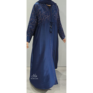 AQSA EMBELLISHED ABAYA BLUE