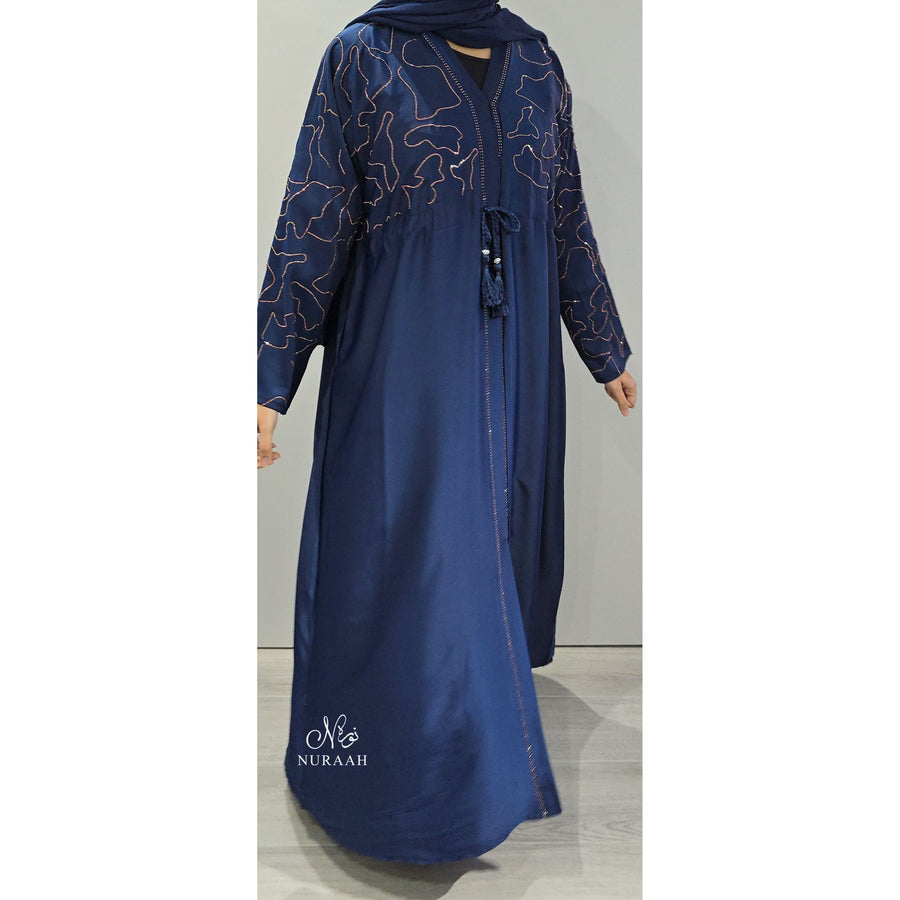 AQSA EMBELLISHED ABAYA BLUE