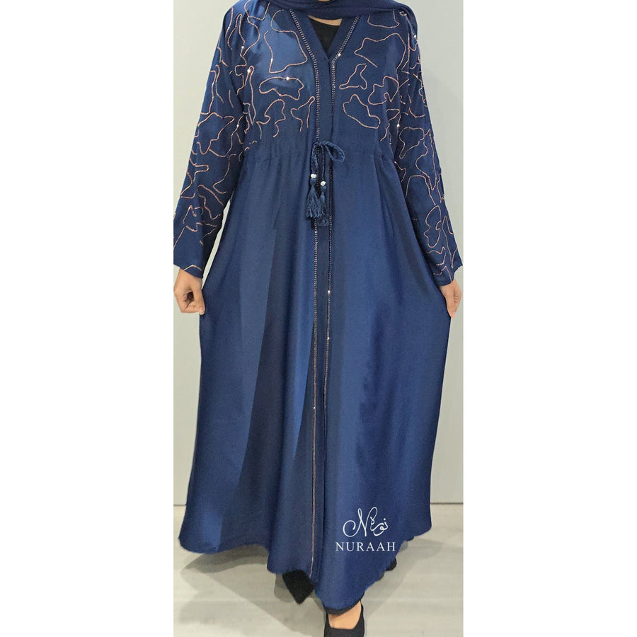 AQSA EMBELLISHED ABAYA BLUE
