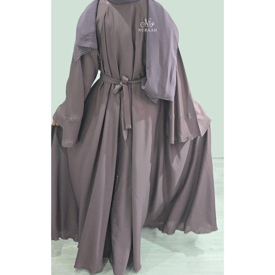 HAYA FLARED ABAYA PURPLE