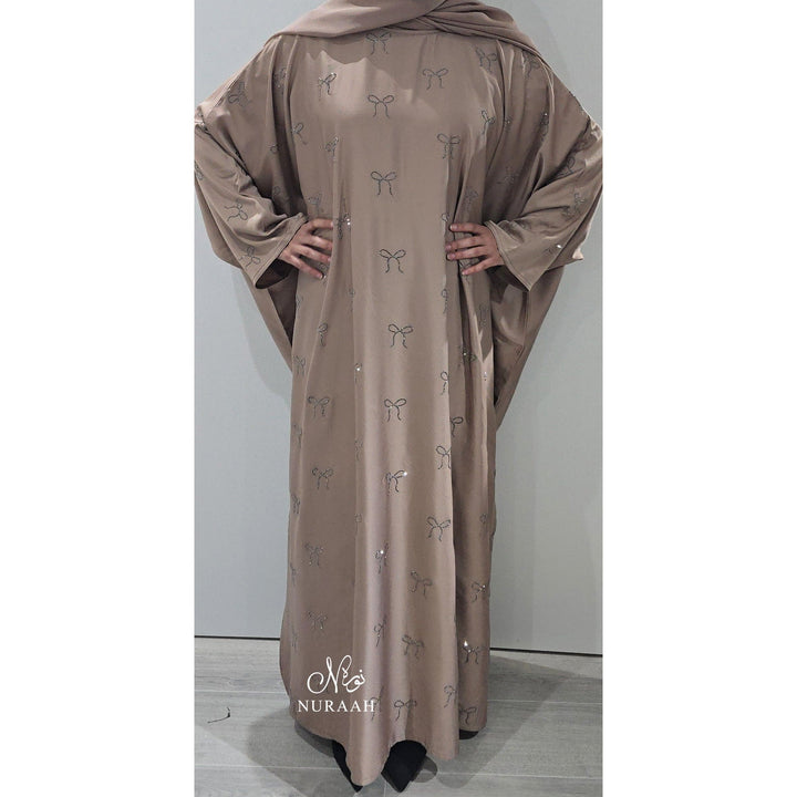 BOW BATWING ABAYA SAND
