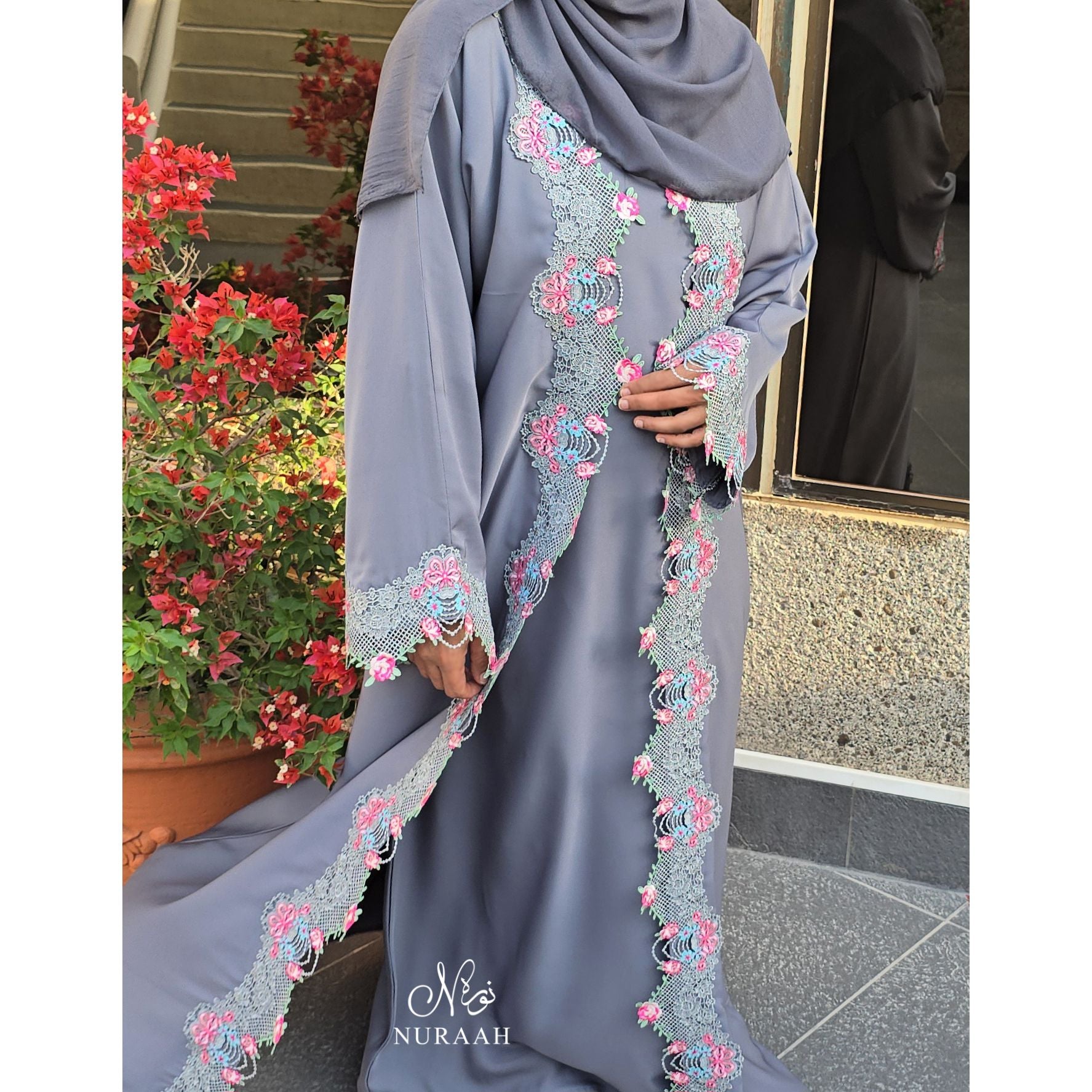 ZEYNAH EMBROIDERY ABAYA (with scarf) 07