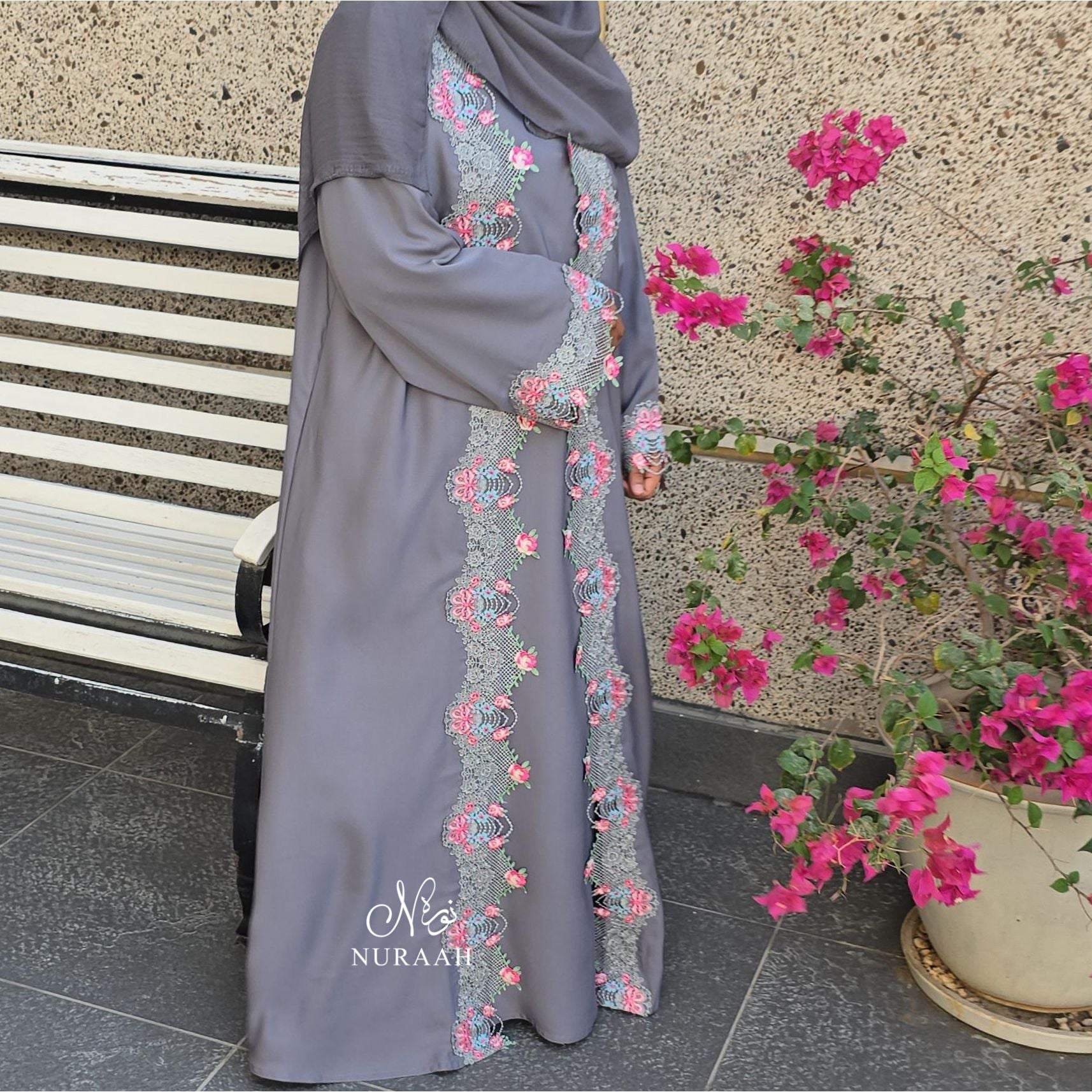 ZEYNAH EMBROIDERY ABAYA (with scarf) 07
