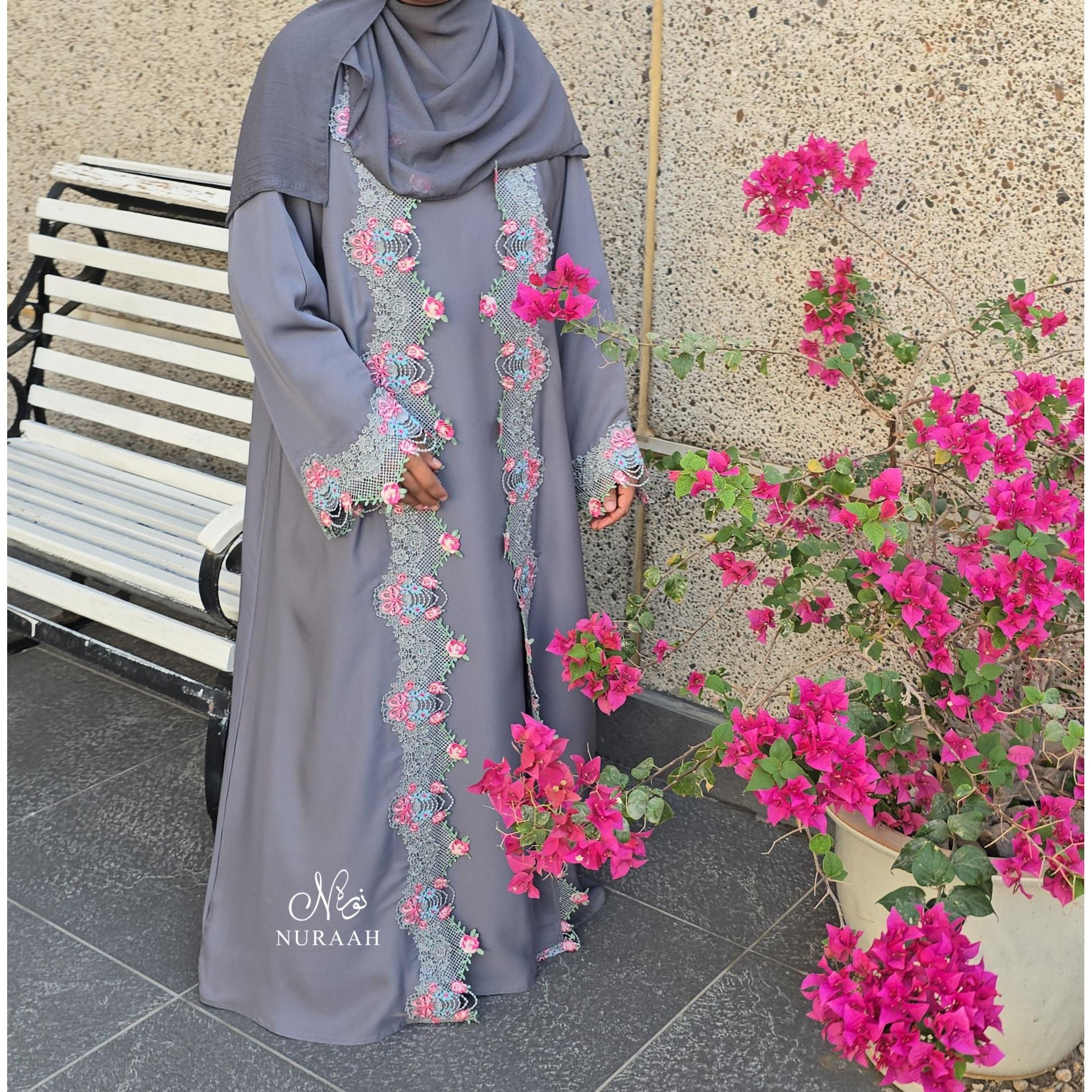 ZEYNAH EMBROIDERY ABAYA (with scarf) 07