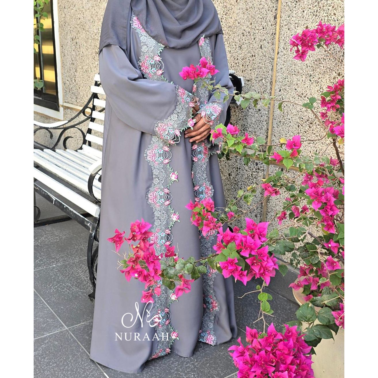 ZEYNAH EMBROIDERY ABAYA (with scarf) 07