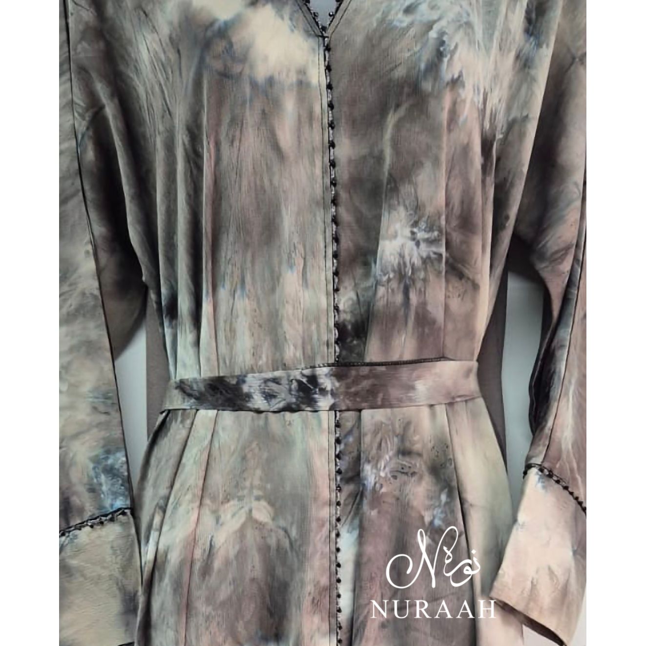 YARA MARBLE PRINT CLOSED ABAYA (with matching hijab and scarf)