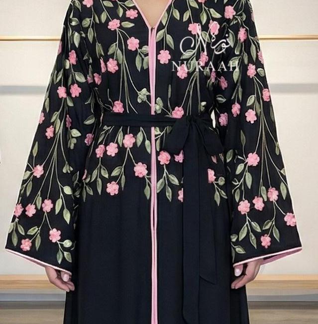 SUMAYAH EMBROIDERED ABAYA (with scarf and belt) 06