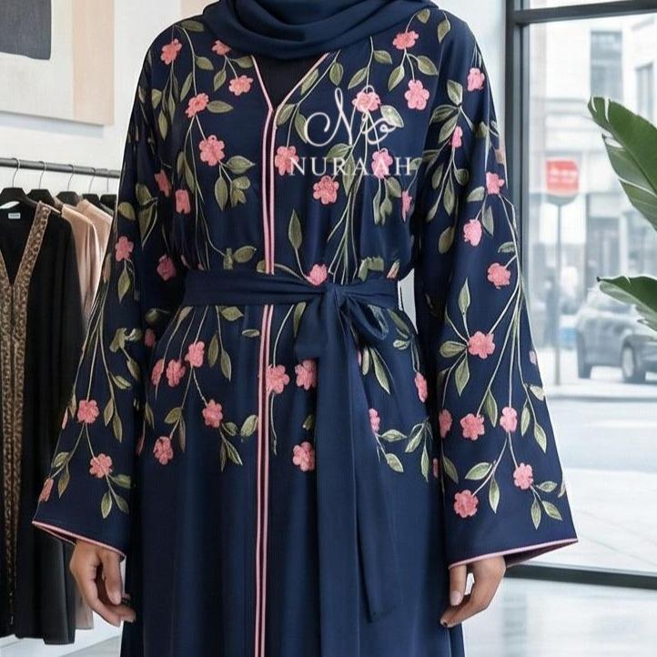 SUMAYAH EMBROIDERED ABAYA (with scarf and belt) 06