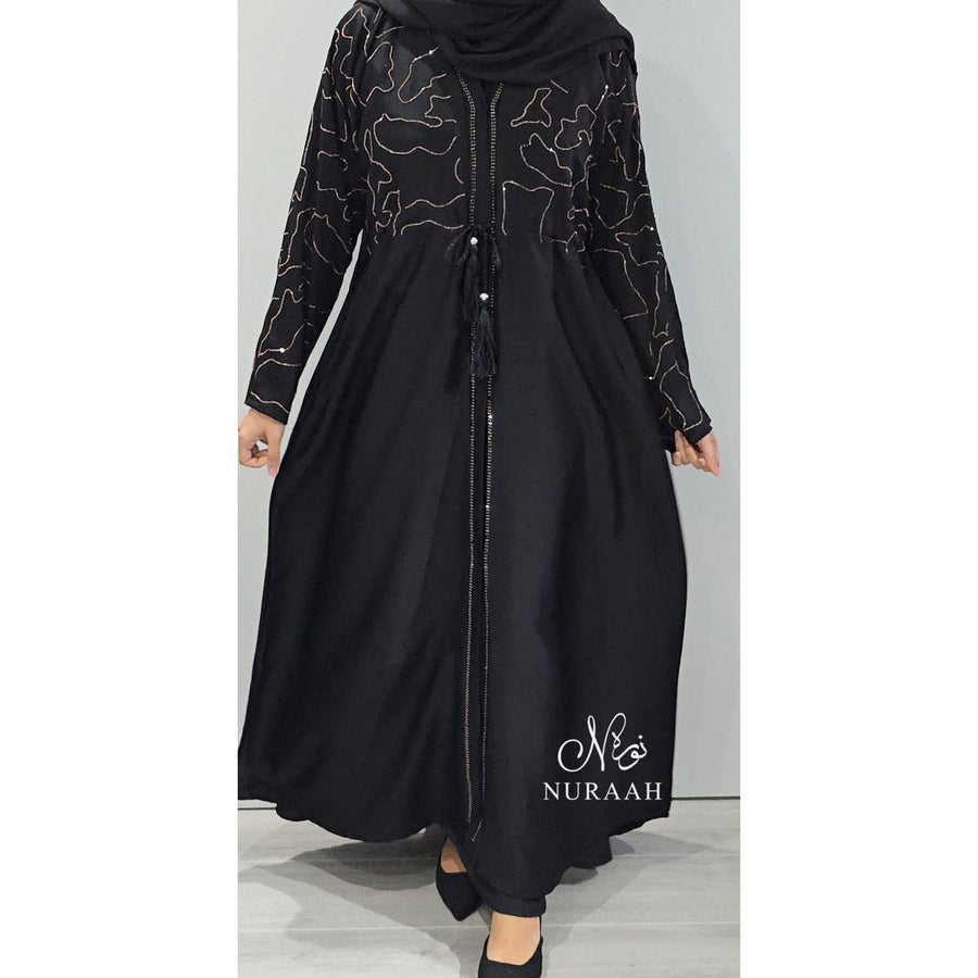 AQSA EMBELLISHED ABAYA BLACK