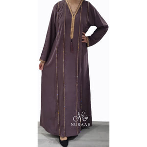BASMA EMBELLISHED ABAYA AMETHYST