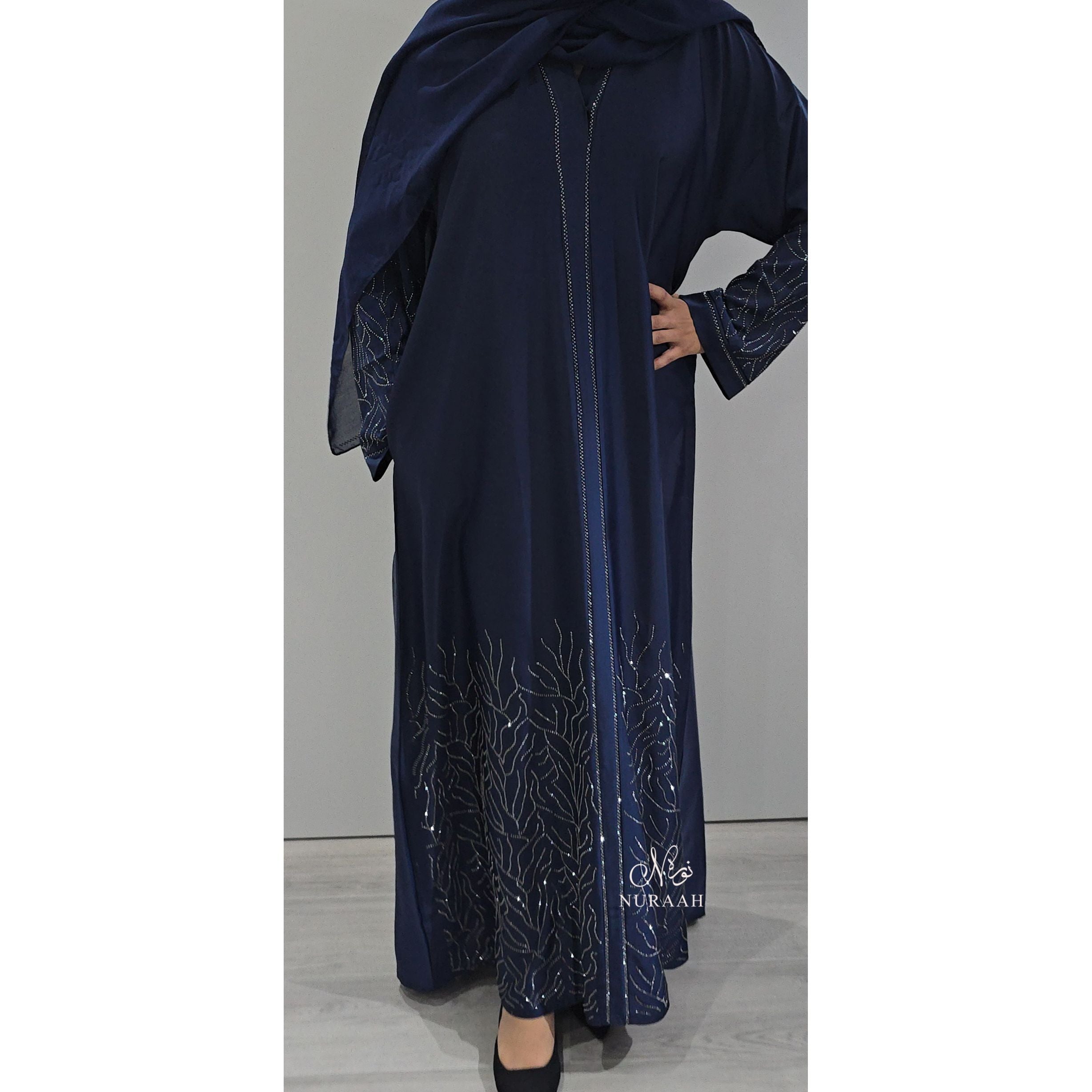 LAIBA EMBELLISHED CLOSED ABAYA (with scarf and belt) 03