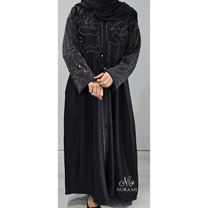 AQSA EMBELLISHED ABAYA BLACK