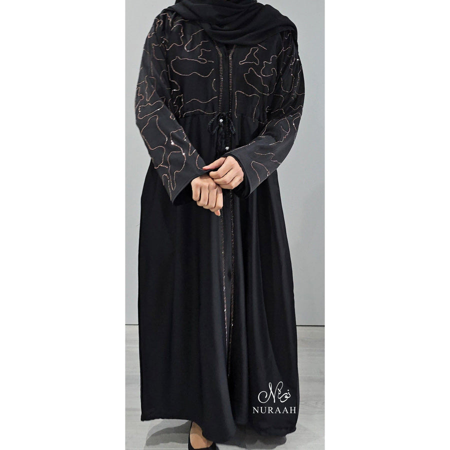 AQSA EMBELLISHED ABAYA BLACK