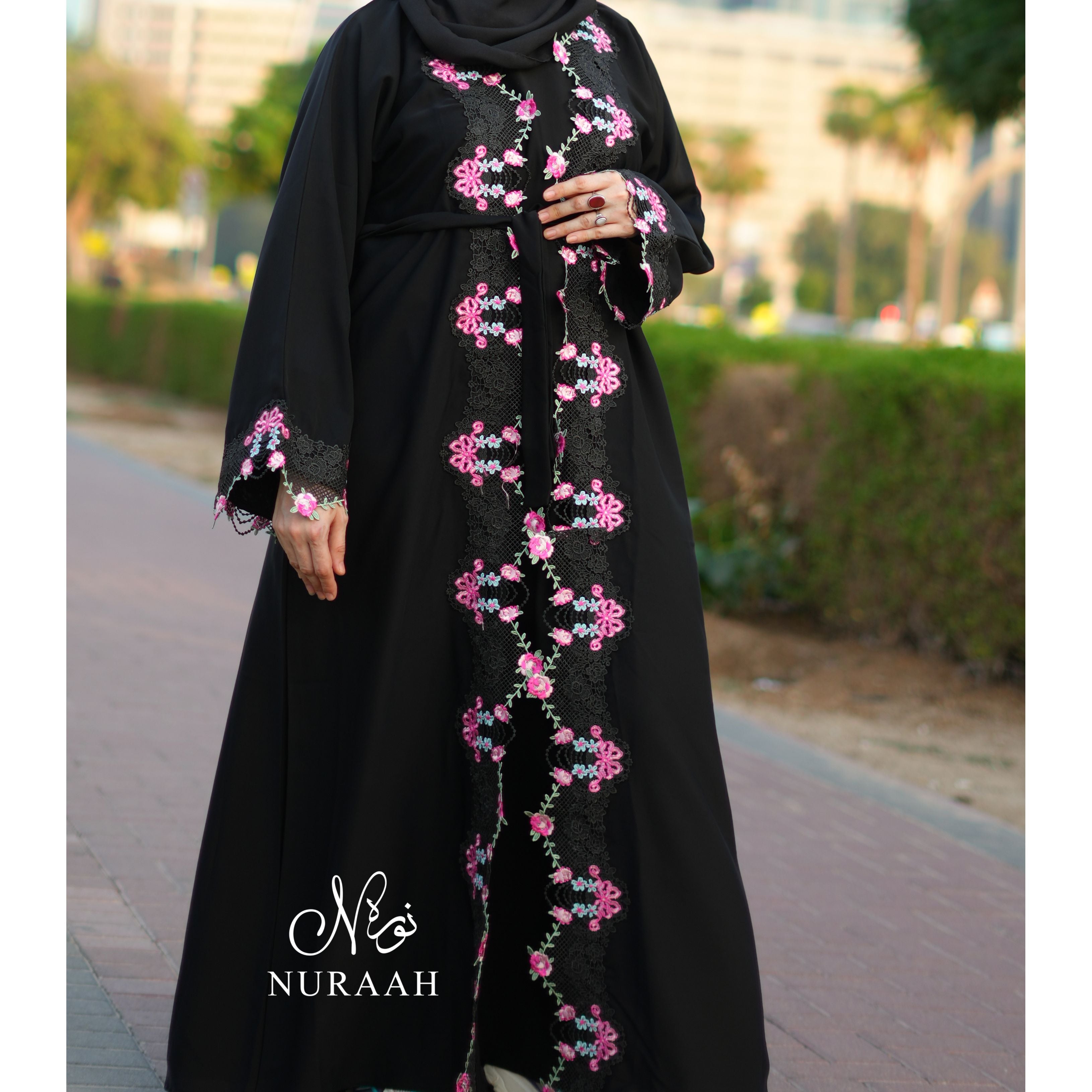 ZEYNAH EMBROIDERY ABAYA (with scarf) 07