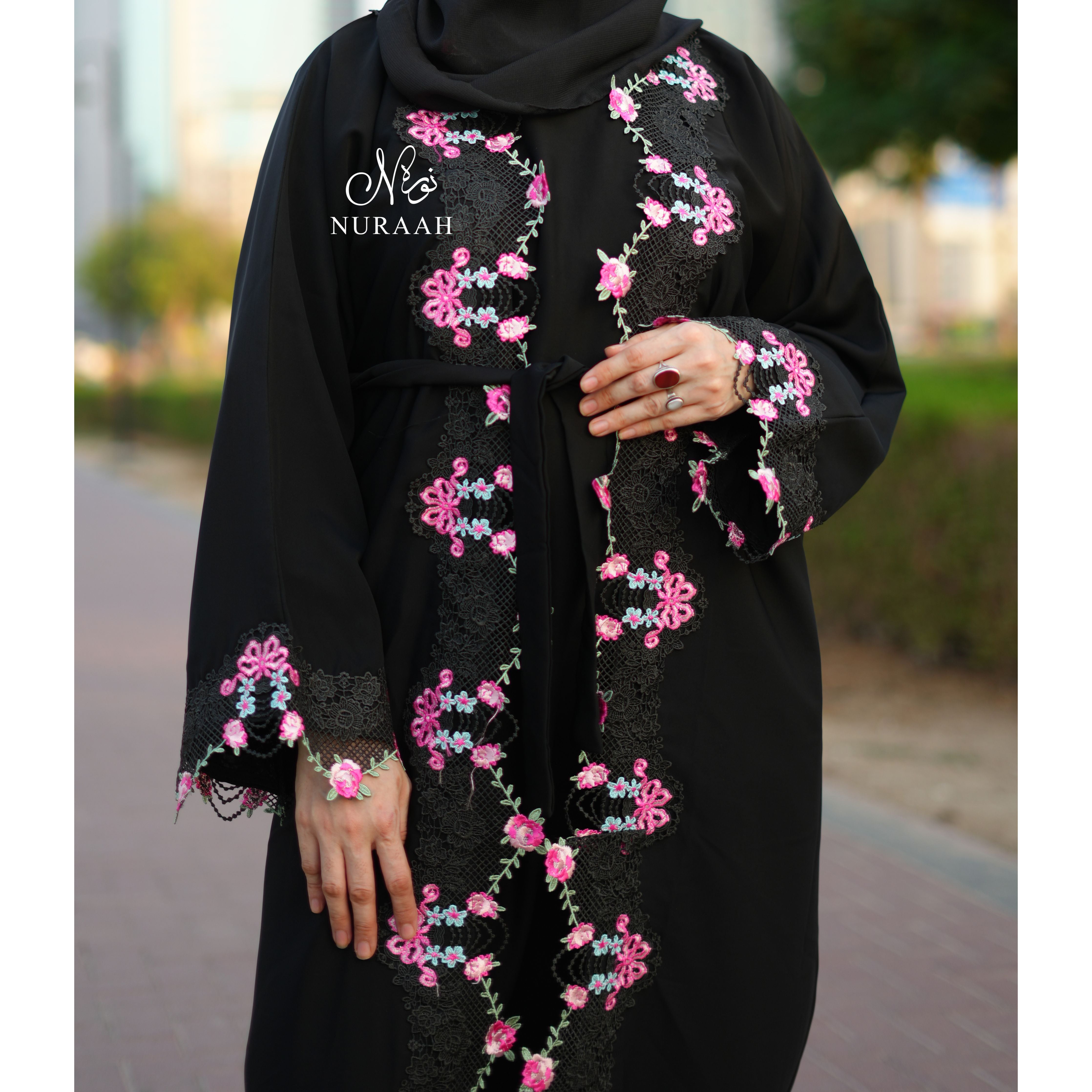 ZEYNAH EMBROIDERY ABAYA (with scarf) 07
