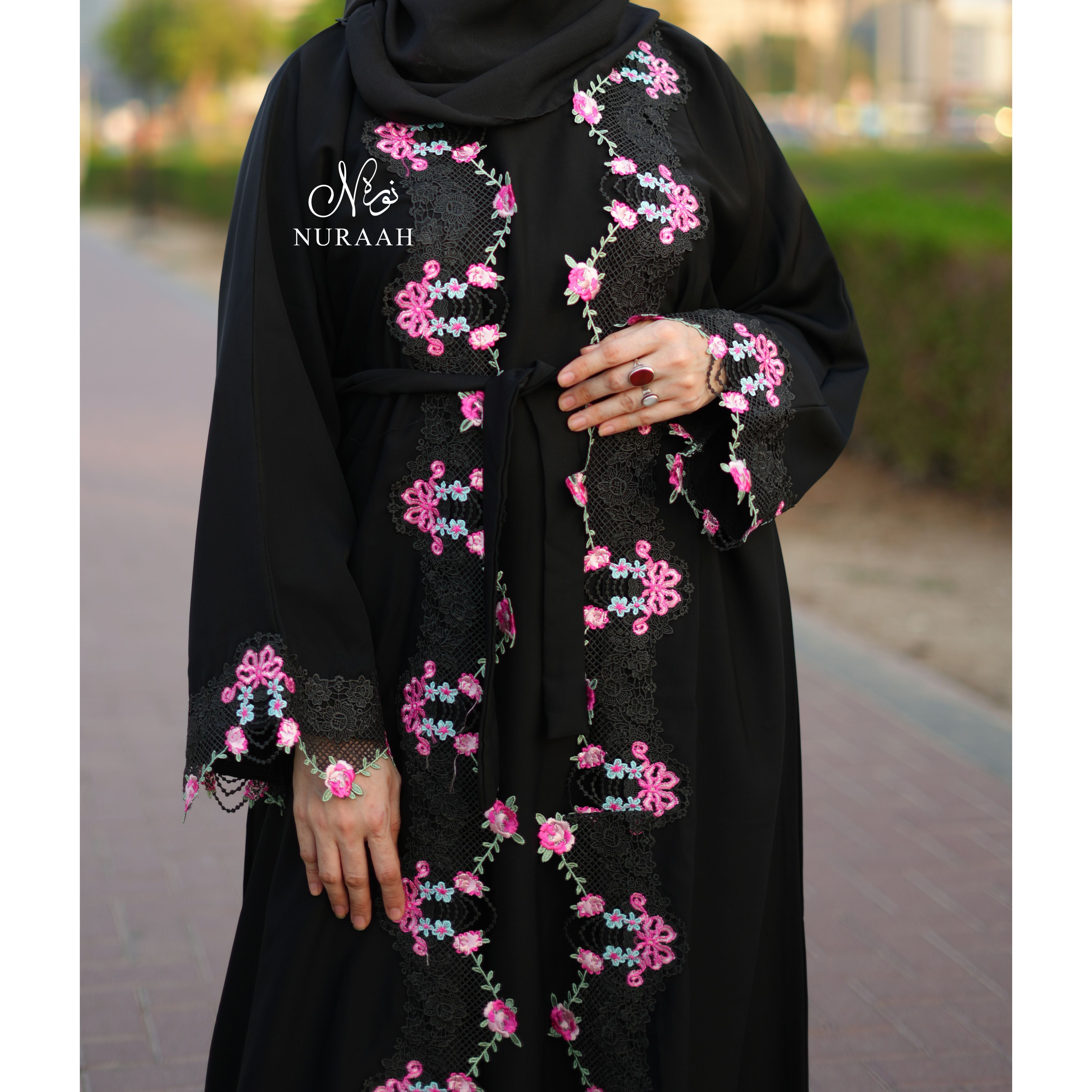 ZEYNAH EMBROIDERY ABAYA (with scarf) 07