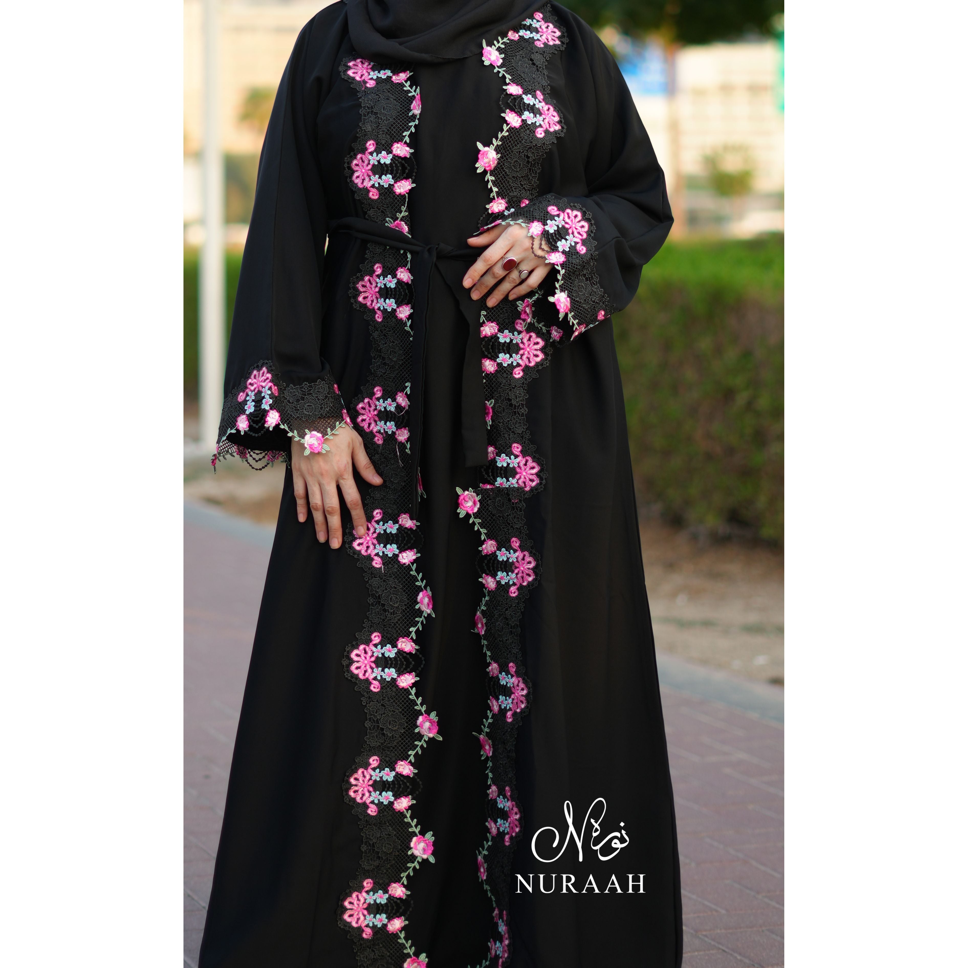 ZEYNAH EMBROIDERY ABAYA (with scarf) 07