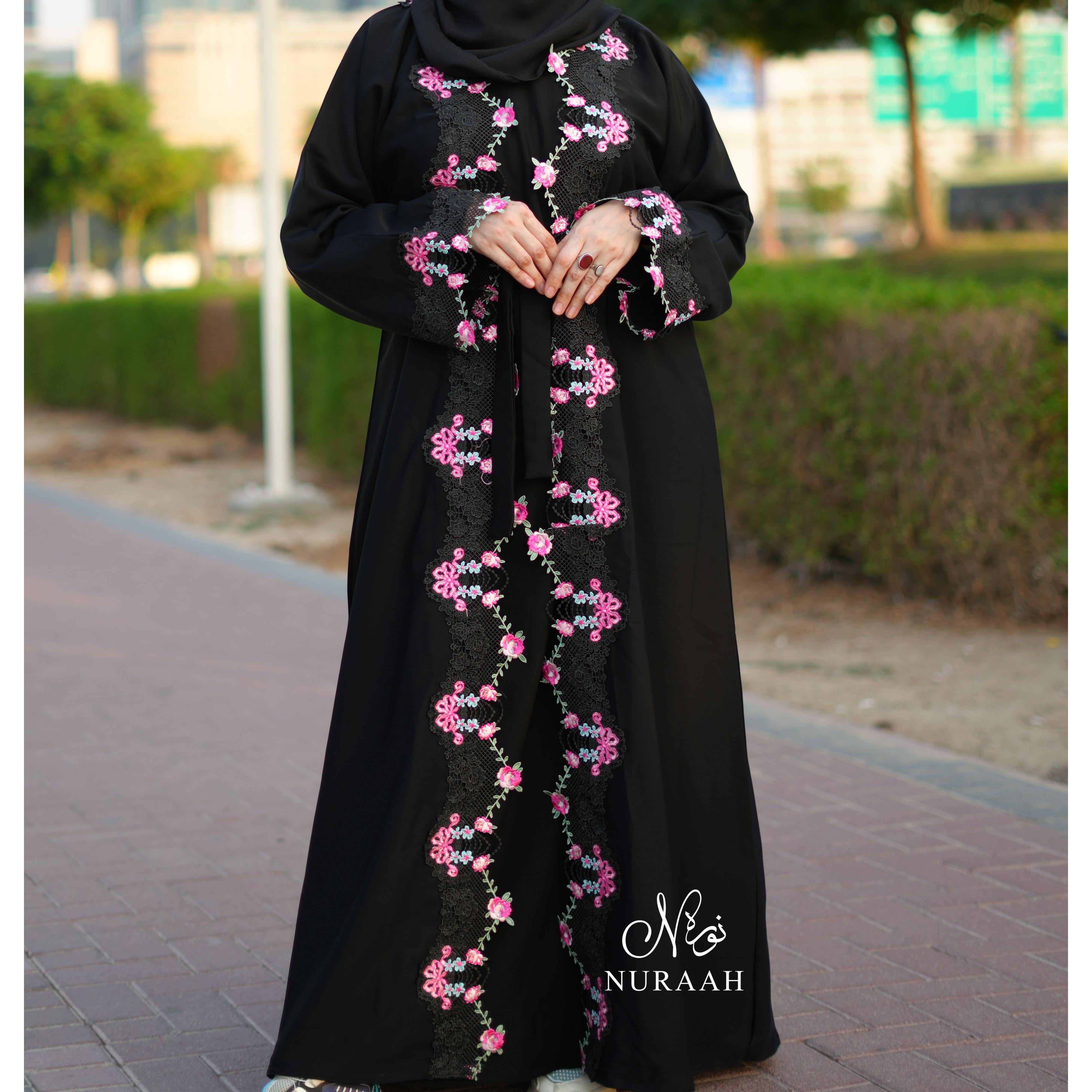 ZEYNAH EMBROIDERY ABAYA (with scarf) 07