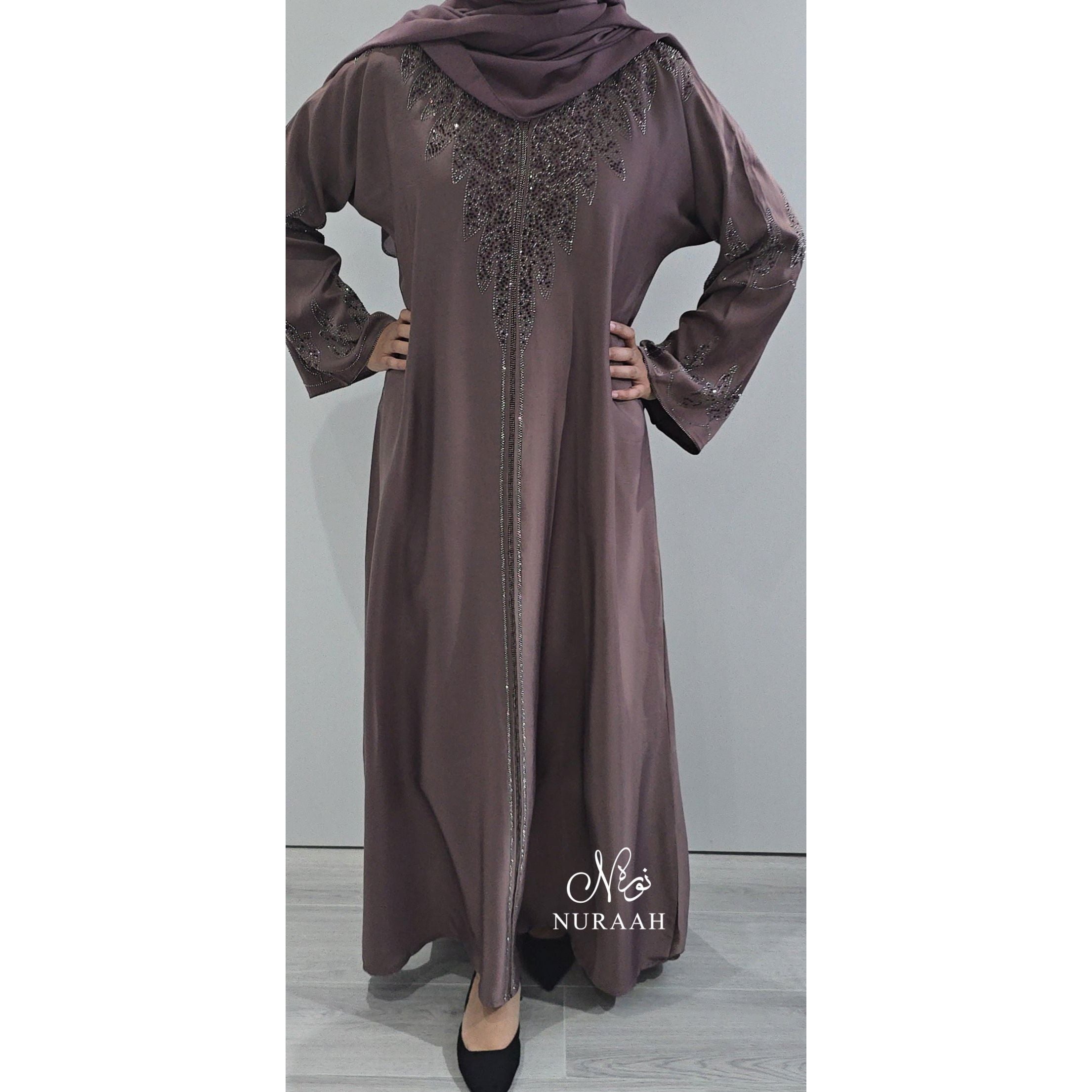 ESHAAL EMBELLISHED CLOSED ABAYA (with scarf and belt) 03