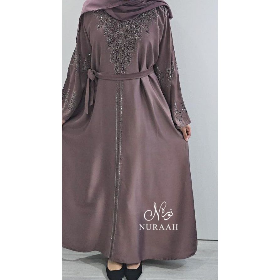 ESHAAL EMBELLISHED CLOSED ABAYA (with scarf and belt) 03