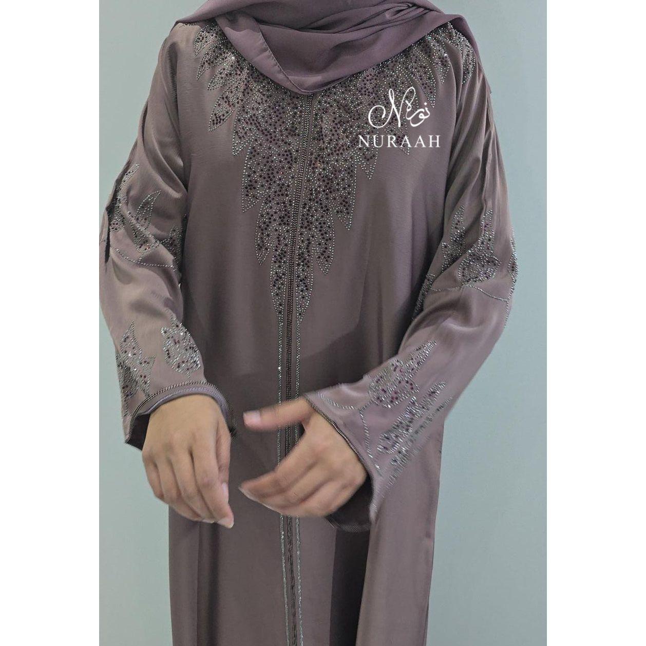 ESHAAL EMBELLISHED CLOSED ABAYA (with scarf and belt) 03