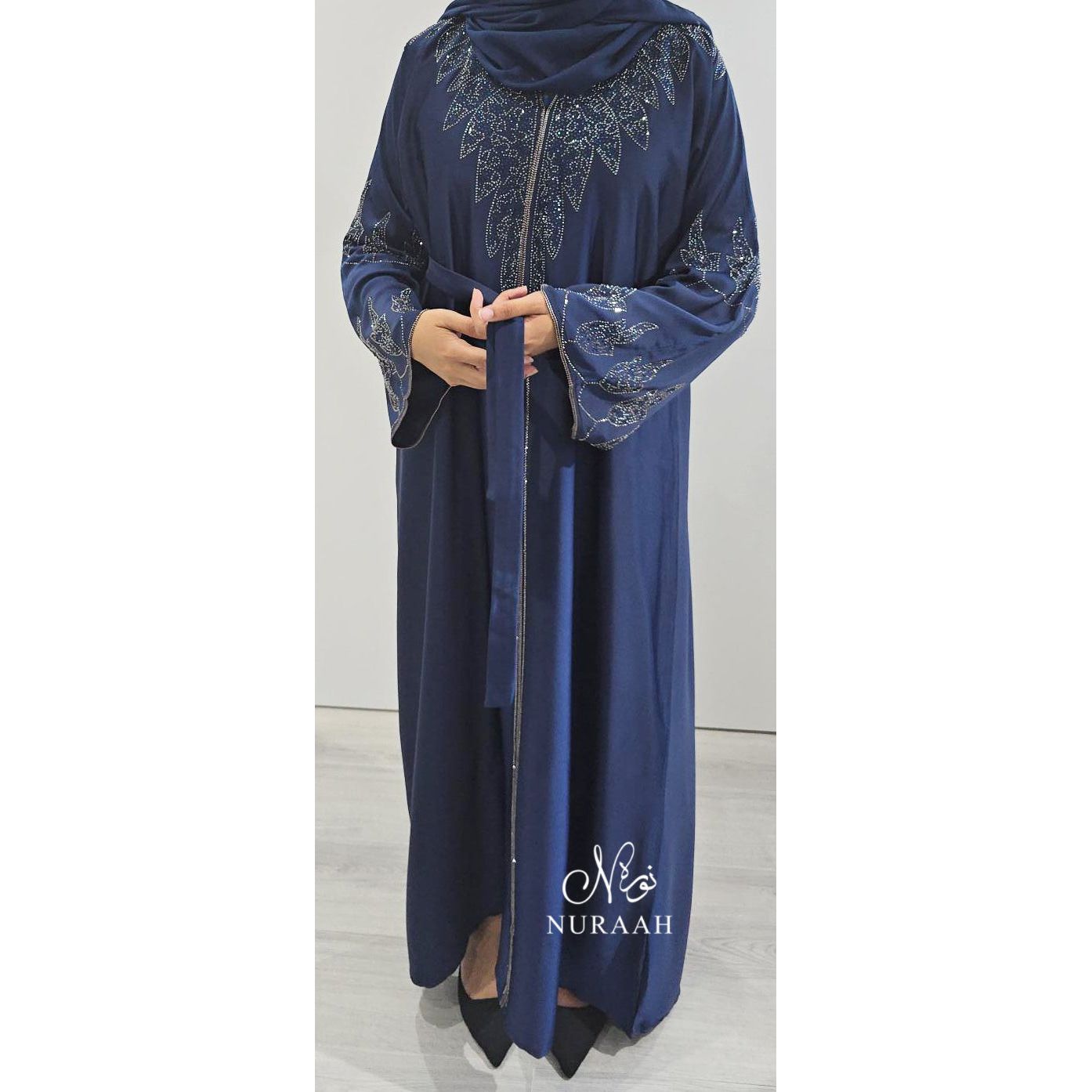 ESHAAL EMBELLISHED CLOSED ABAYA (with scarf and belt) 03