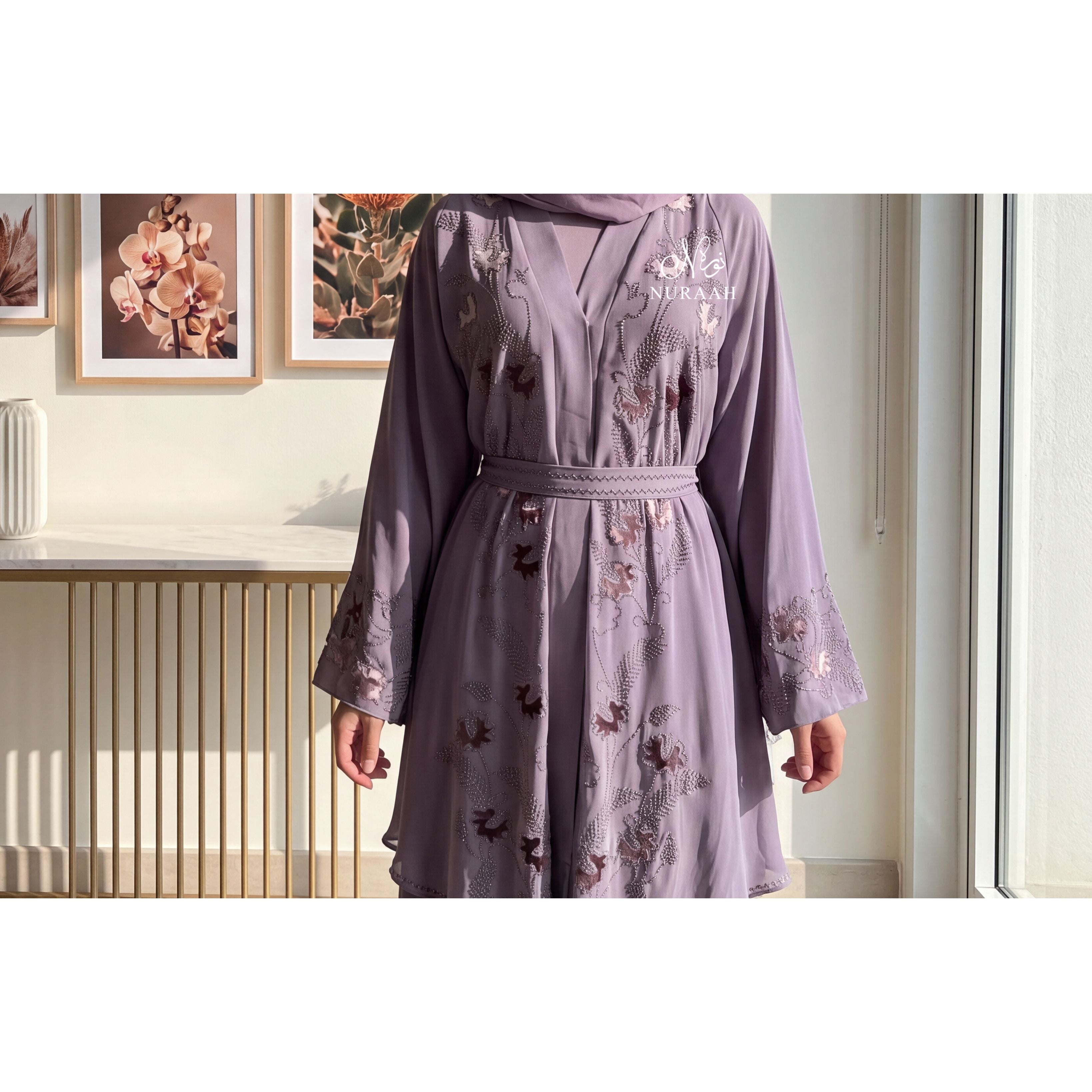 Isla Embellished Abaya with Hijab