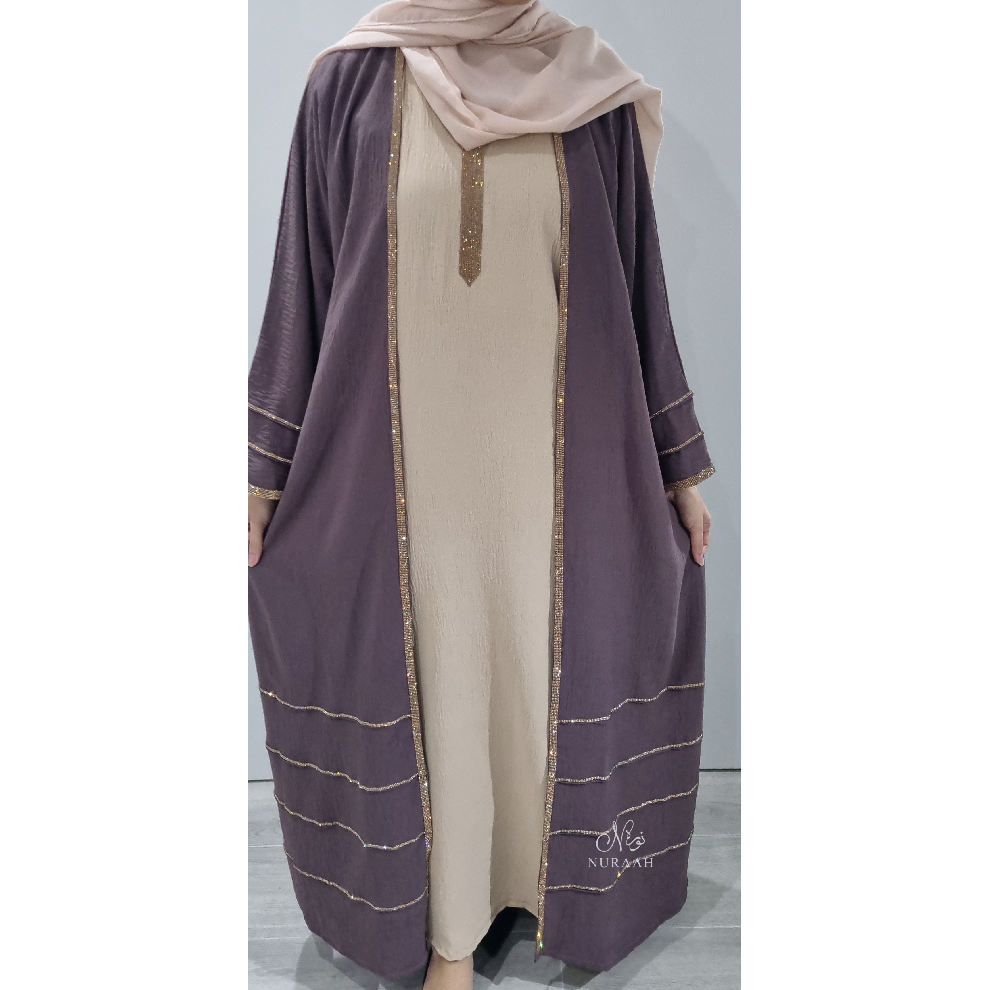 MARYAM 3 PIECE ABAYA SET (with hijab and belt)