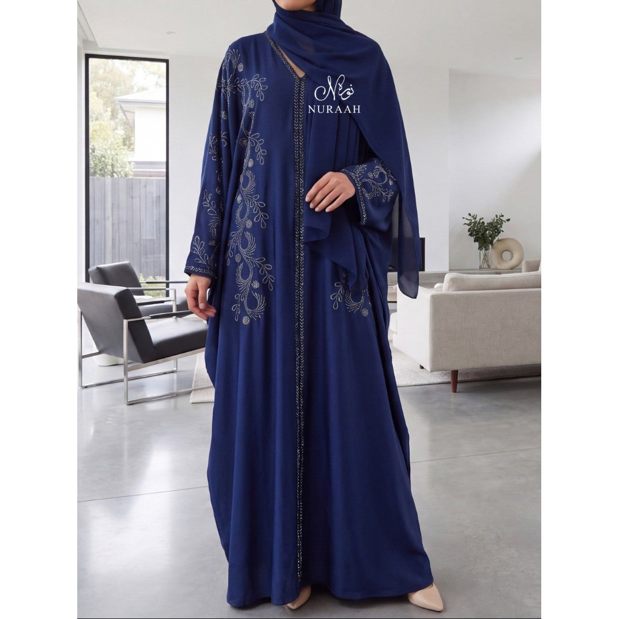 AIYANA EMBELISHED FARASHA BUTTERFLY ABAYA 05 - NURAAH