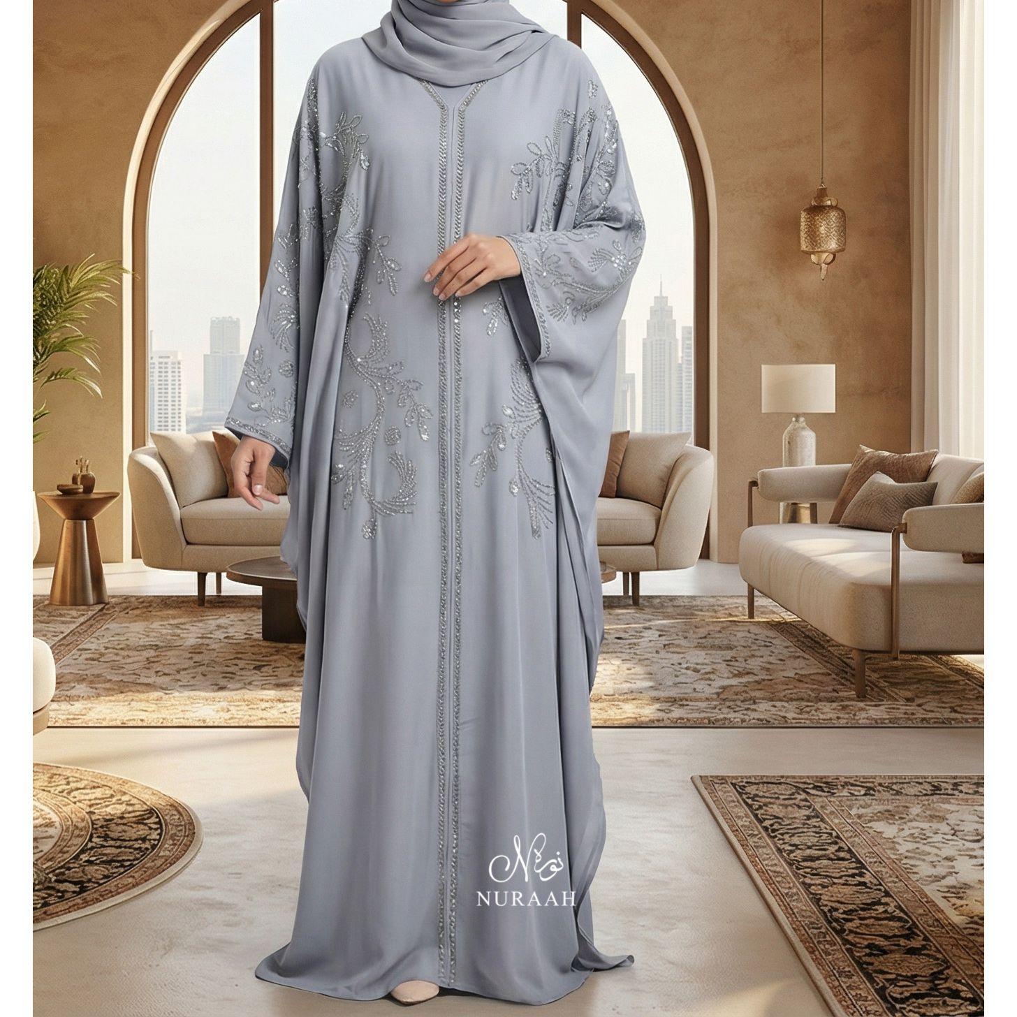 AIYANA EMBELISHED FARASHA BUTTERFLY ABAYA 05 - NURAAH