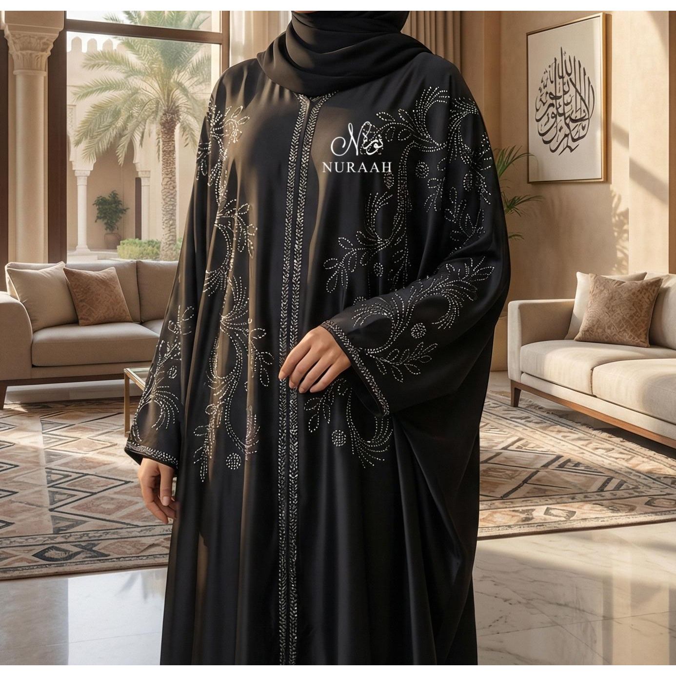 AIYANA EMBELISHED FARASHA BUTTERFLY ABAYA 05 - NURAAH