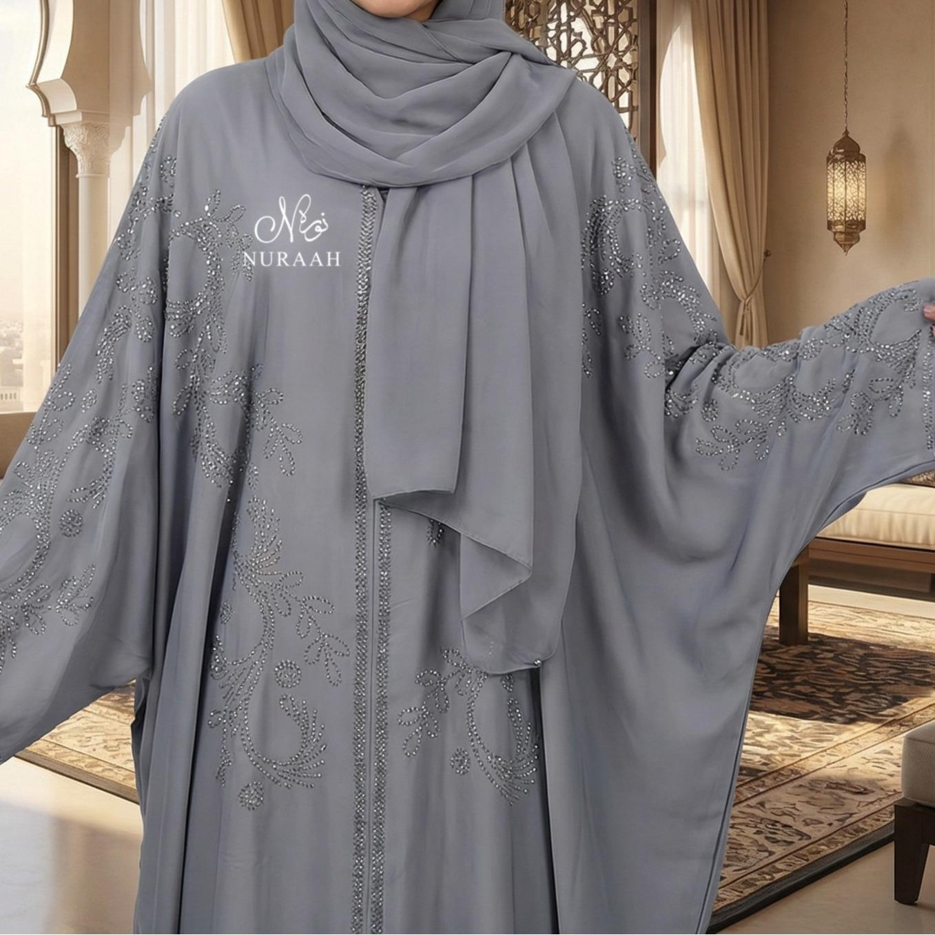 AIYANA EMBELISHED FARASHA BUTTERFLY ABAYA 05 - NURAAH